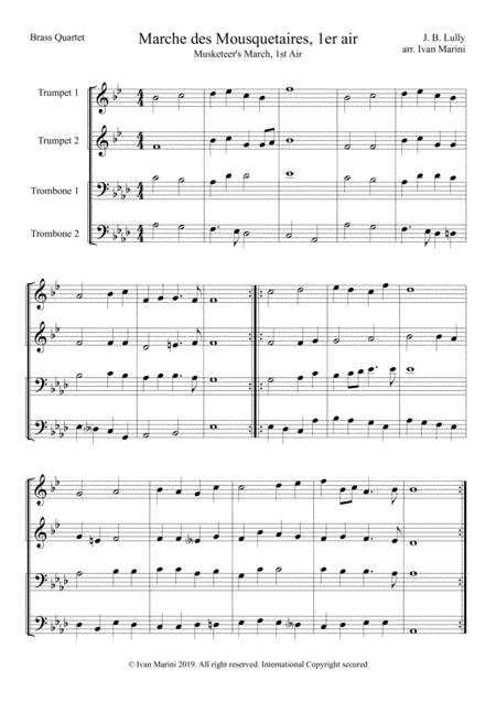 Marche Des Mosquetaires Musketeers March By J B Lully For Brass Quartet Page 2