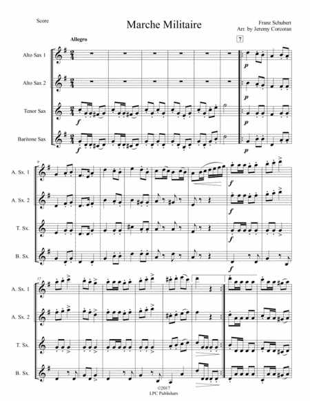 Marche Militaire For Saxophone Quartet Satb Or Aatb Page 2