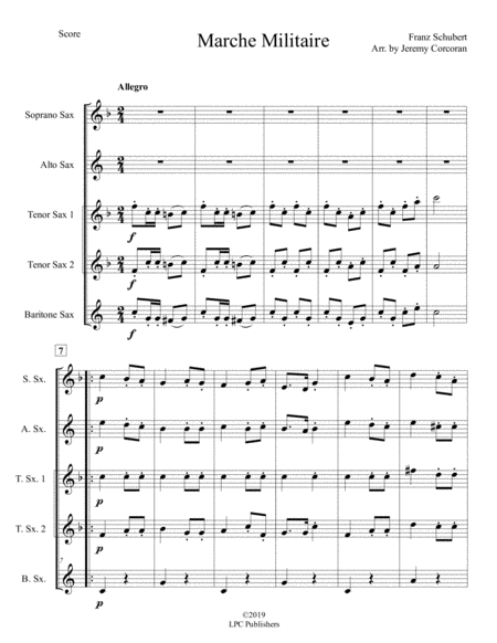 Marche Militaire For Saxophone Quintet Sattb Or Aattb Page 2