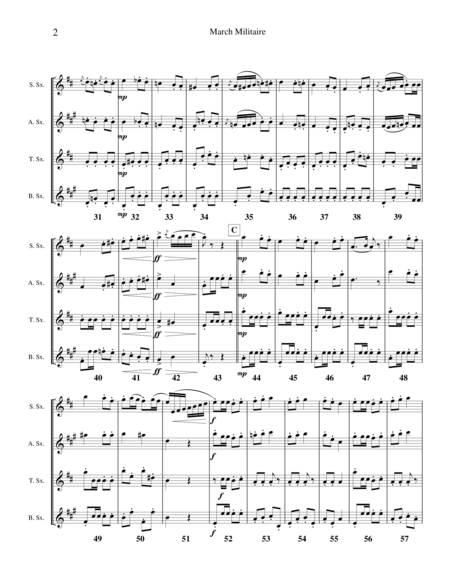 Marche Militaire Op 51 No 1 For Saxophone Quartet Page 2