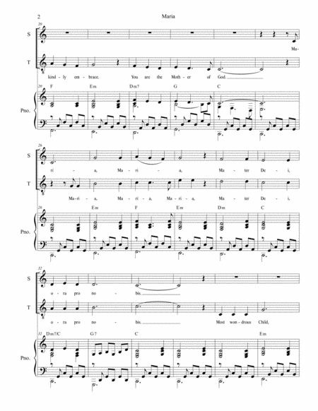 Maria Duet For Soprano And Tenor Solo Page 2