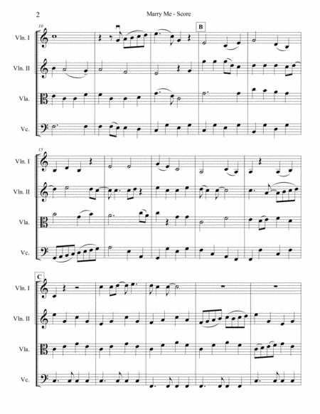 Marry Me For String Quartet Page 2