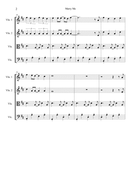 Marry Me String Quartet Intermediate Page 2