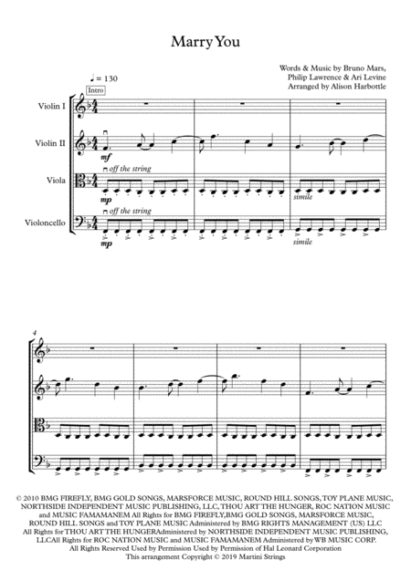Marry You String Quartet Page 2