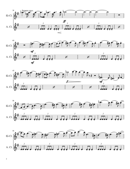 Mars The Bringer Of War For Eb And Alto Clarinet Duet Page 2