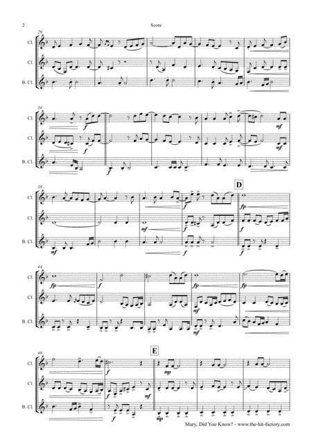 Mary Did You Know Pentatonix Style Clarinet Trio Page 2