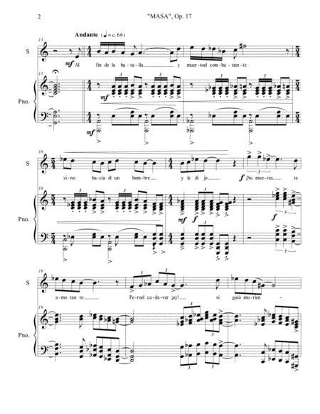 Masa Op 17 For Soprano And Piano Lyrics Cesar Vallejo Page 2