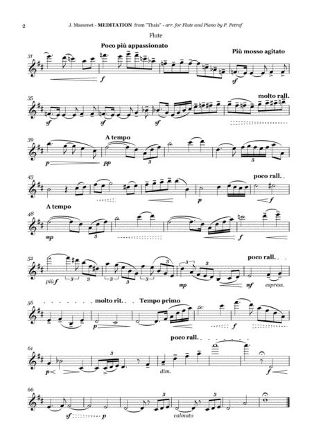 Massenet Meditation From The Opera Thais Flute And Piano Page 2