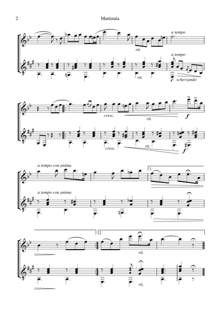 Mattinata For Treble Recorder And Guitar Page 2