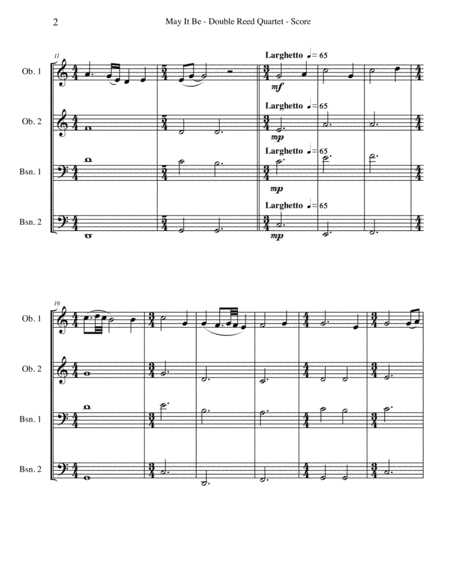 May It Be From The Lord Of The Rings The Fellowship Of The Ring For Double Reed Quartet Page 2