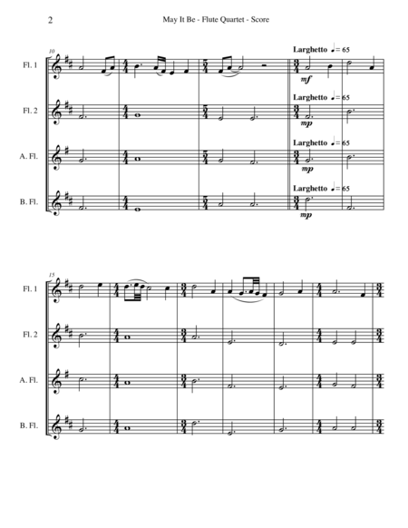 May It Be From The Lord Of The Rings The Fellowship Of The Ring For Flute Quartet Page 2