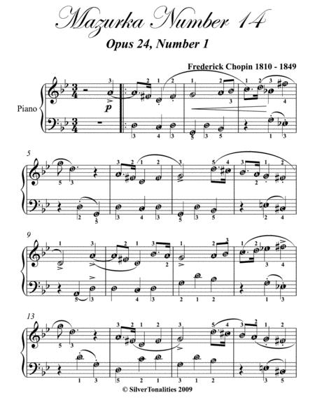 Mazurka Number 14 Easy Piano Sheet Music Page 2