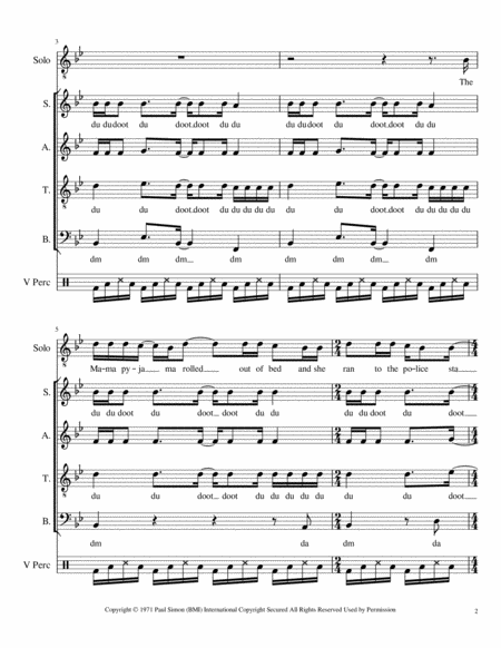 Me And Julio Down By The Schoolyard Satb A Cappella Page 2