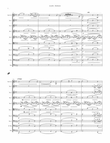Meditation For Solo Cornet And Brass Ensemble Page 2