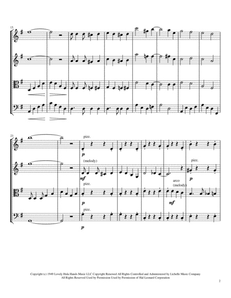 Mele Kalikimaka The Hawaiian Christmas Song String Quartet Page 2