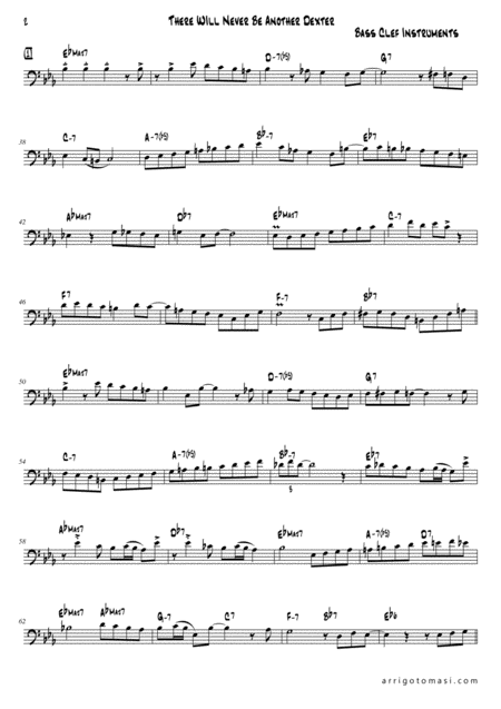 Melodic Jazz Improvisation Series There Will Never Be Another Dexter Bass Clef Instruments Page 2