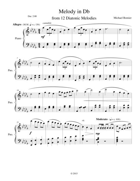 Melody In Db From 12 Diatonic Melodies Page 2