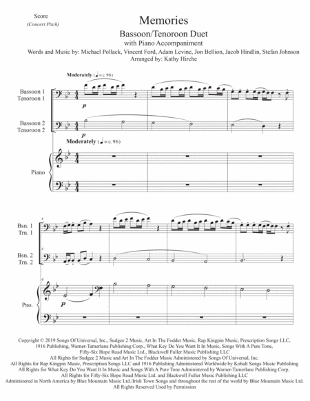 Memories Bassoon Tenoroon Duet Page 2