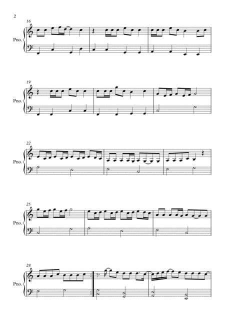 Memories C Major By Maroon 5 Easy Piano Page 2
