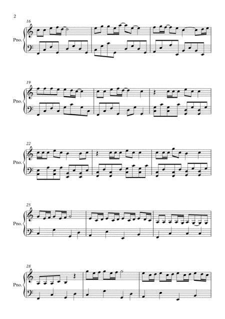Memories C Major By Maroon 5 Piano Page 2