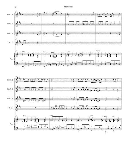 Memories For Clarinet Choir And Piano Page 2