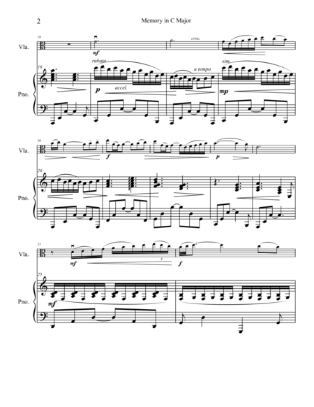 Memory In C Major Viola Solo Page 2