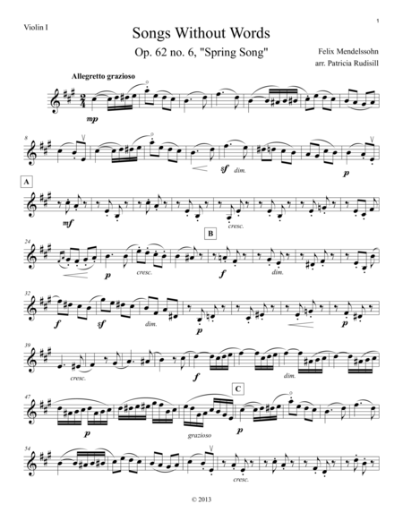 Mendelssohn Songs Without Words Arr For String Quartet Page 2