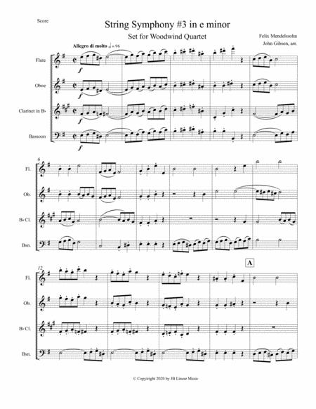 Mendelssohn String Symphony 3 Set For Woodwind Quartet Page 2