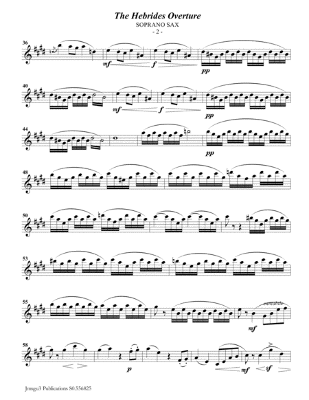 Mendelssohn The Hebrides Overture For Soprano Sax Piano Page 2