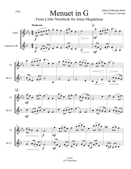 Menuet In G For Flute And Clarinet Page 2