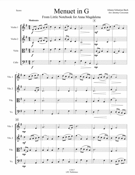 Menuet In G For String Quartet Page 2