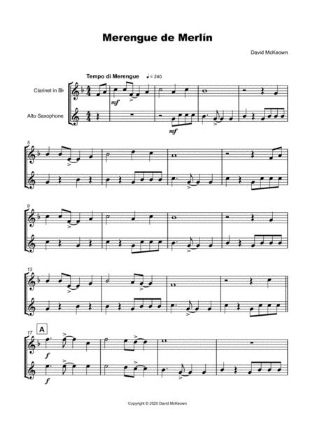 Merengue De Merln For Clarinet And Alto Saxophone Duet Page 2