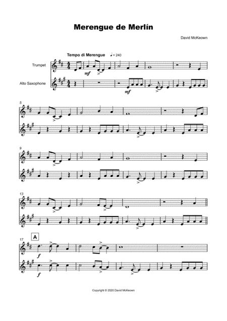 Merengue De Merln For Trumpet And Alto Saxophone Duet Page 2