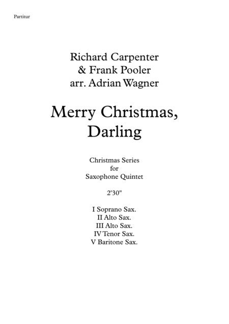 Merry Christmas Darling Richard Carpenter Saxophone Quintet Arr Adrian Wagner Page 2