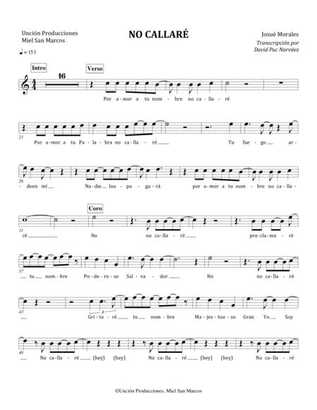 Miel San Marcos No Callare Partitura Lbum Proezas Page 2