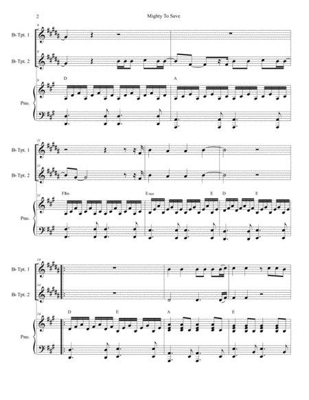 Mighty To Save Duet For Bb Trumpet Page 2