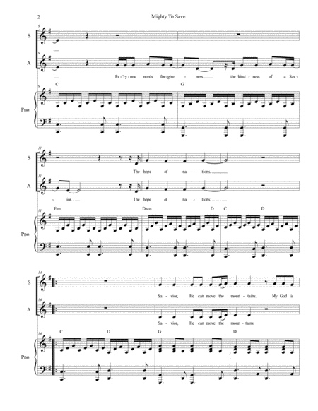 Mighty To Save For 2 Part Choir Sa Page 2