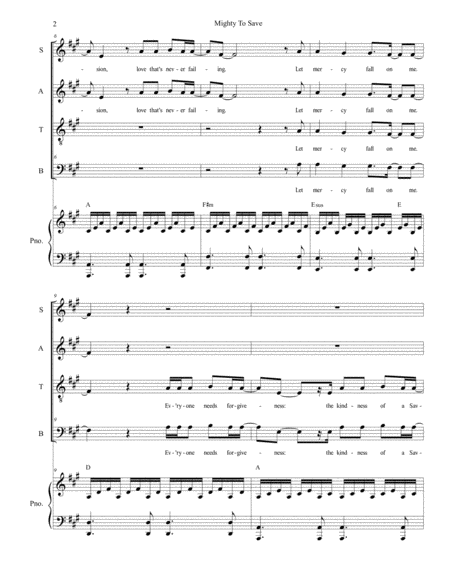 Mighty To Save For Vocal Quartet Satb Page 2