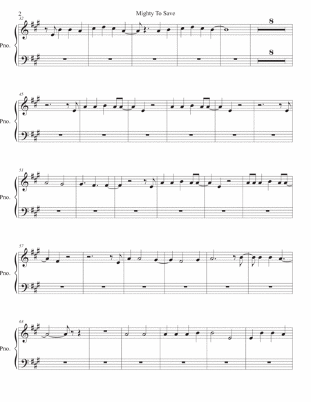 Mighty To Save Original Key Piano Page 2