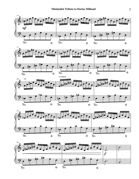 Minimalist Tribute To Darius Milhaud For Piano Solo From Three Minimalist Tributes Page 2