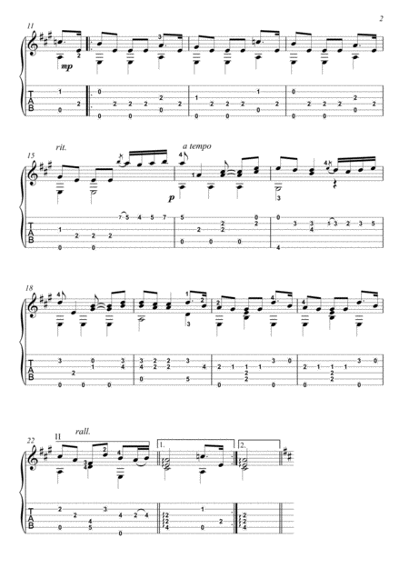 Minuet De Boccherini Guitar Solo Page 2