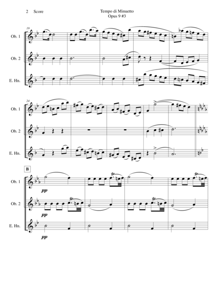 Minuet For Oboe And English Horn Trio Page 2