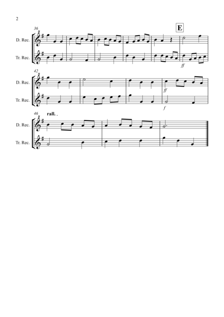 Minuet In G By Bach For Recorder Duet Page 2