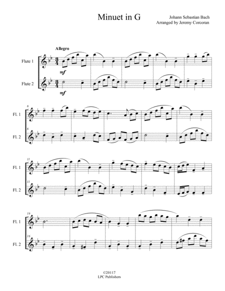 Minuet In G For Two Flutes Page 2