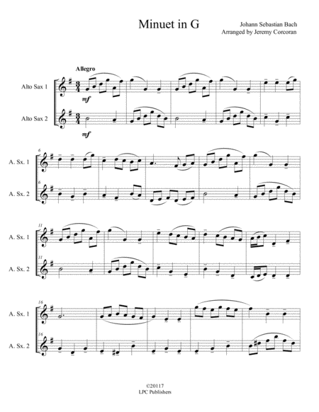 Minuet In G For Two Saxophones Page 2