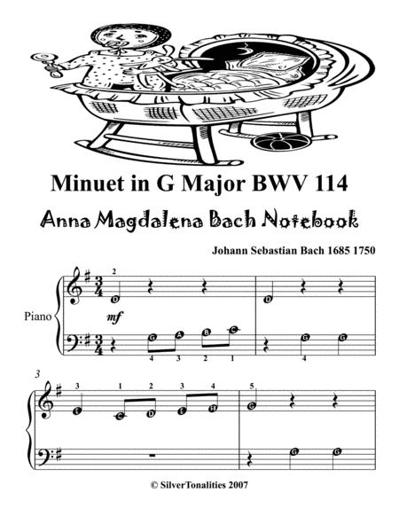 Minuet In G Major Bwv 114 Anna Magdalena Beginner Piano Sheet Music Page 2