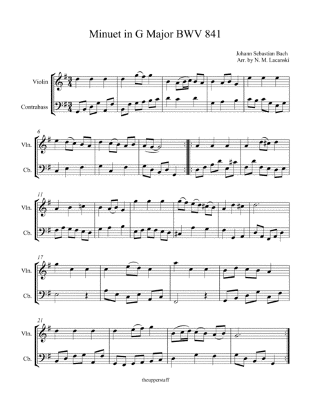 Minuet In G Major Bwv 841 Page 2