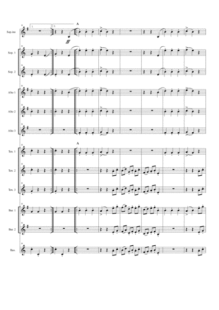 Minuetto From L Arlesienne Suite No 1 For Saxophone Ensemble Page 2