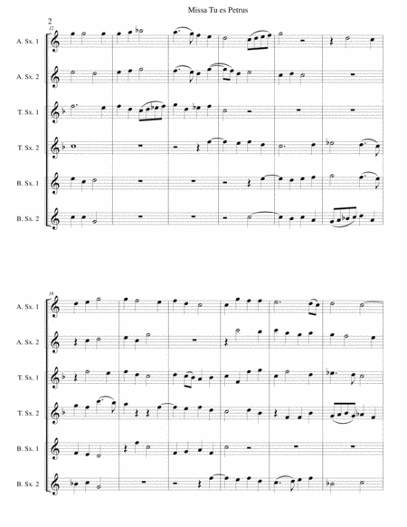 Missa Tu Es Petrus Mass On Thou Art Peter Arranged For Saxophone Sextet Page 2