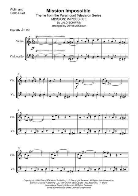 Mission Impossible Theme Violin And Cello Duet Page 2